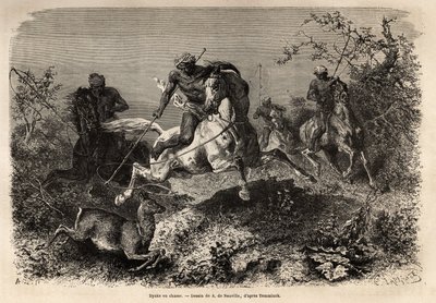 De dyaks (inheemsen van Borneo) jagen, rijden en gebruiken lasso