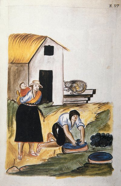 Het verven van wol, uit het boek "Trujillo del Peru" of "Códice Martínez Compañón" door Baltazar Martinez Compañón y Bujanda, bisschop van Trujillo (1782-1785) door Unknown artist