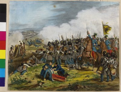De fatale verwonding van generaal Ulysses baron van Salis-Soglio tijdens de slag bij S Lucy in Verona op 6 mei 1848 door Unknown artist
