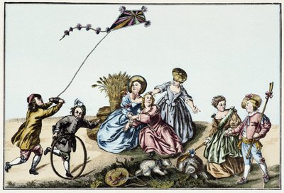 De vlieger in de 18e eeuw door Unknown artist