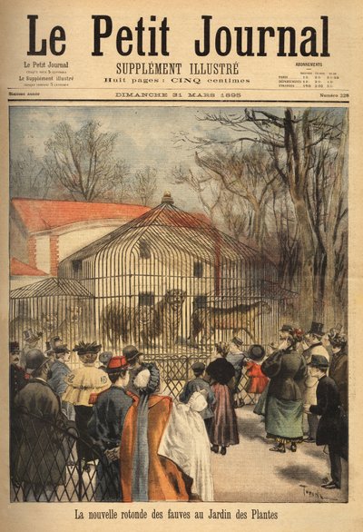 De nieuwe rotonde van de beesten in de plantentuin in Parijs. Gravure in 