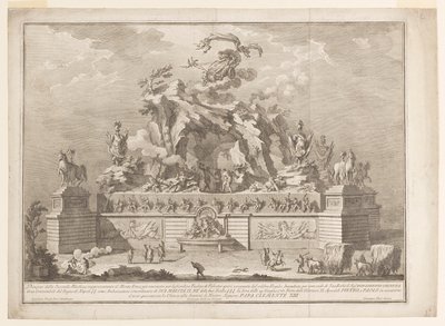 De voorstelling van de Etna met de smidse van Vulcanus door Unknown artist