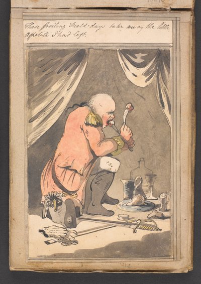 Deze brandende veld-dagen nemen de weinige eetlust die ik nog had weg door Unknown artist