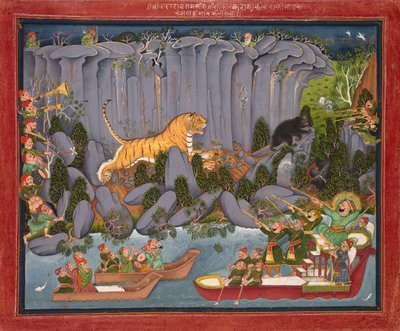 Tijgerjacht van Ram Singh II door Unknown artist