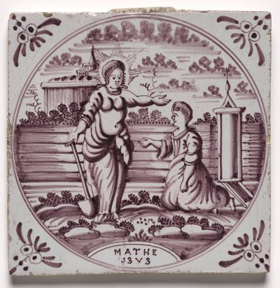 Tegel - Scène uit het Oude Testament door Unknown artist