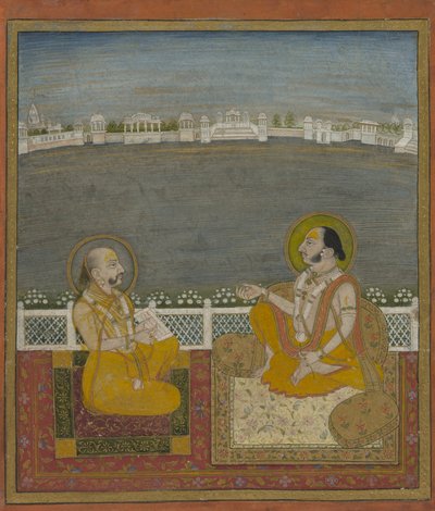 Tilkayat Dauji II Maharaj met een bezoeker door Unknown artist