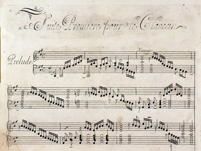 Titelpagina van muzikale partituur van Suite van instrumentale stukken door G F Handel door Unknown artist