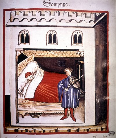 Geneeskundig verhandeling "Tacuinum sanitatis" uit de 14e eeuw: slaap door Unknown artist