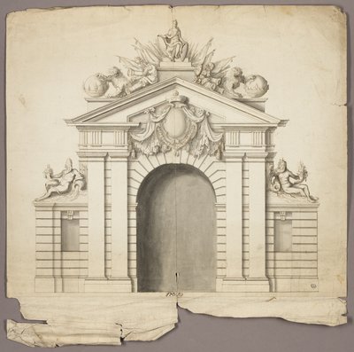 Triomfboog met Orde van het Gulden Vlies in het midden door Unknown artist