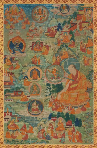 Tsong-kha-pa en scènes uit zijn leven door Unknown artist