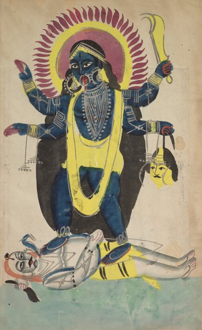 Twee aspecten van Kali: Kali danst op Shiva door Unknown artist