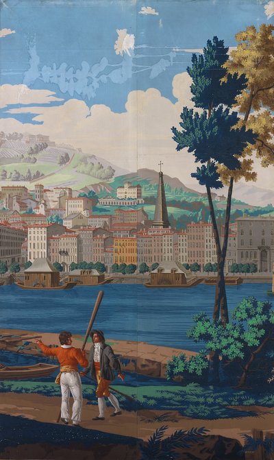Twee samengevoegde panelen: De standpunten van Lyon door Unknown artist