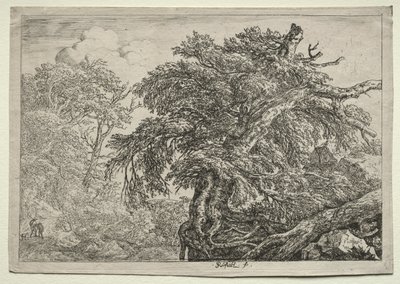 Twee Boeren en hun Hond door Unknown artist