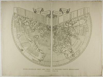 Universalior Cogniti Orbis Tabula, Ex Recentibus Confecta Observationibus Ruysch door Unknown artist