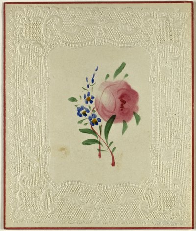 Valentijn zonder titel (Grote roze en kleine blauwe bloemen) door Unknown artist