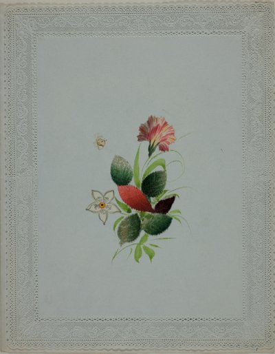 Valentijn zonder titel (Roze en witte bloemen) door Unknown artist