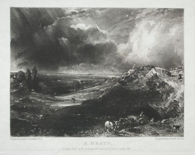Verschillende onderwerpen van landschap, kenmerkend voor Engels landschap uit schilderijen van John Constable, R.A.: Een heide door Unknown artist