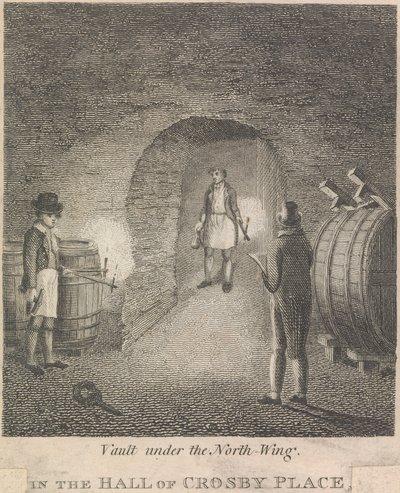 Gewelf onder de noordvleugel in de hal van Crosby Place; pagina 81 (Volume Een) door Unknown artist
