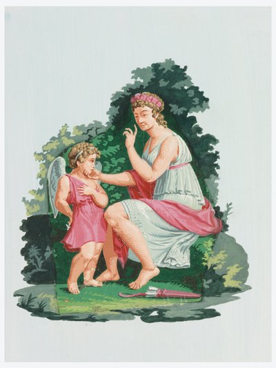 Venus waarschuwt Cupido door Unknown artist