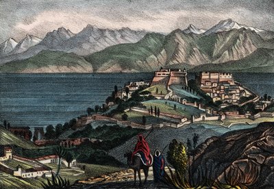 Zicht op Candle en de Atlas keten, stad ingenomen door Generaal Trézel van het Franse leger van Afrika in 1833. In 