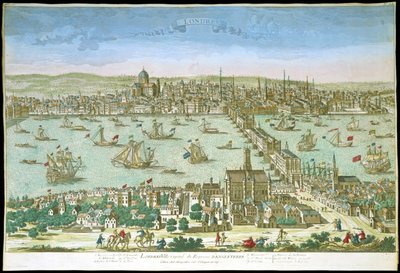 Zicht op Londen aan het begin van de 18e eeuw door Unknown artist