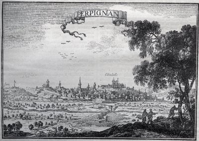 Zicht op Perpignan in de 17e eeuw door Unknown artist