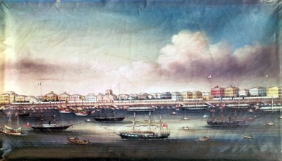 Uitzicht op de haven van Shanghai, circa 1850. door Unknown artist