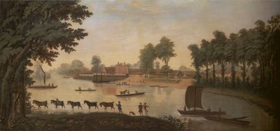 Uitzicht op Shepperton aan de Rivier de Theems door Unknown artist