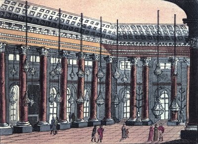 Zicht op een ceremoniële zaal van Slot Schönbrunn, voormalige residentie van de Oostenrijkse keizerlijke familie, gravure uit 1820 door Unknown artist
