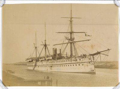 [Zicht op een schip]. door Unknown artist