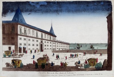 Uitzicht op het huis van de hertog van Aveiro in Lissabon, Portugal door Unknown artist