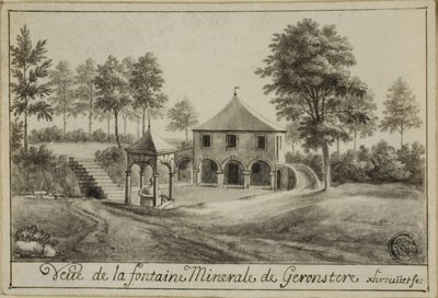 Uitzicht op de mineraalbron bij Geronstere door Unknown artist