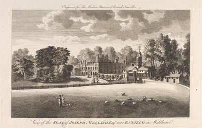 Uitzicht op het Landgoed van Joseph Mellish, Esquire nabij Enfield in Middlesex, Buitenwijk - Noord door Unknown artist
