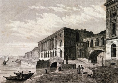 Uitzicht op het St. Petersburg Theater in 1828 door Unknown artist