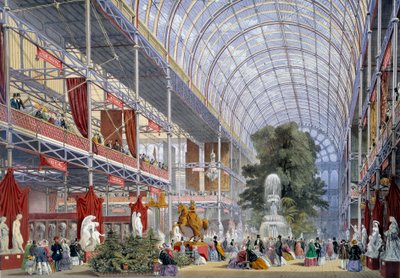 Zicht op de Wereldtentoonstelling in het Crystal Palace, gebouwd door Joseph Paxton voor de gelegenheid, in 1851 in Londen door Unknown artist