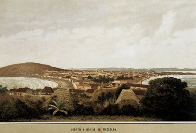 Uitzicht op de stad Mazatlan aan de kust van de Stille Oceaan, Mexico door Unknown artist