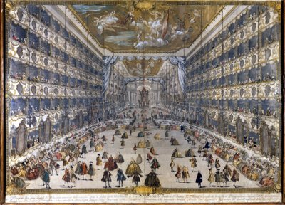 Uitzicht op het hertogelijk theater in Milaan op 28/5/1747 ter gelegenheid van het feest voor de geboorte van aartshertog Leopold van Oostenrijk. (Leopold II van Habsburg-Lotharingen) (1747-1792) door Unknown artist