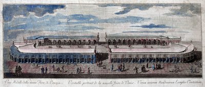 Uitzicht op de kermis van Venetië, Italië. Gravure uit de 18e eeuw. door Unknown artist