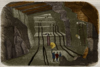 Uitzicht op de ijzermijnen van Stahlberg in de Elzas door Unknown artist