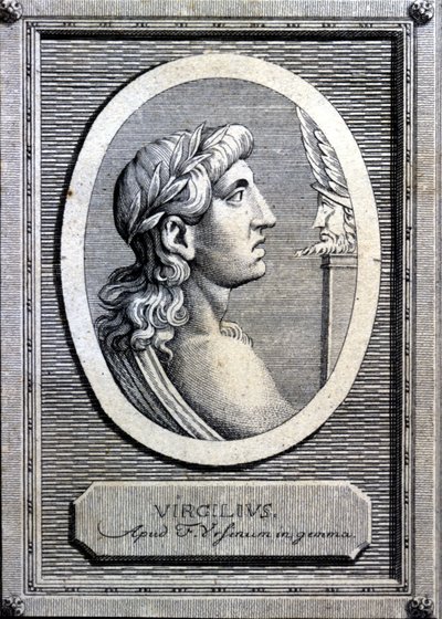 Virgil (70 - 19 v.Chr.), Latijnse dichter. Gravure uit de 18e eeuw door Unknown artist