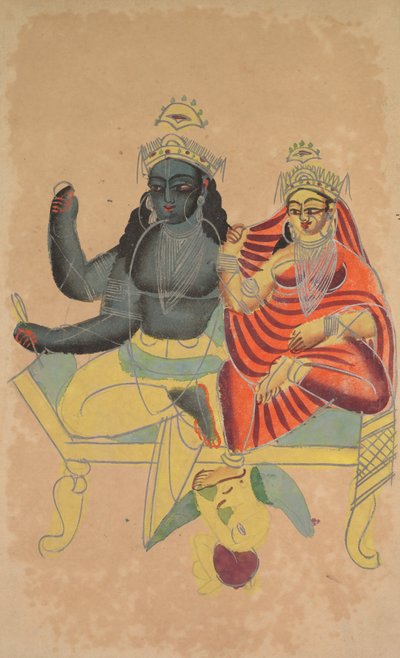 Vishnu en Lakshmi door Unknown artist