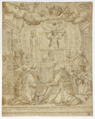 Visioen van Sint Gregorius door Unknown artist