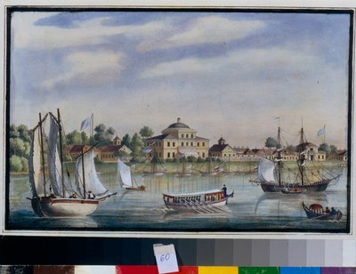 Buitenaanzicht van het Elaguine-paleis op het Elaguine-eiland in Sint-Petersburg, Rusland door Unknown artist