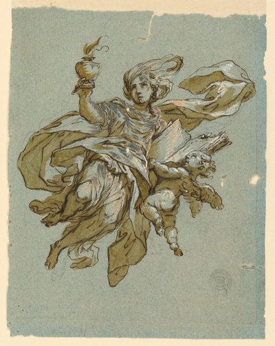 Muurschildering met allegorie van waakzaamheid door Unknown artist
