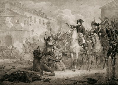 Onafhankelijkheidsoorlog van Spanje (1808-1814): Spanjaarden smeken om genade bij Napoleon. Madrid, Nationale Bibliotheek. door Unknown artist