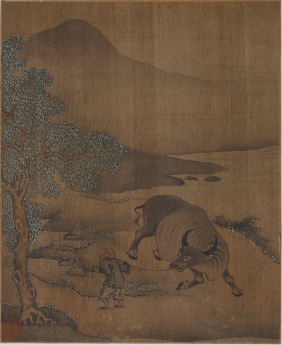 Waterbuffel en Herderjongen door Unknown artist