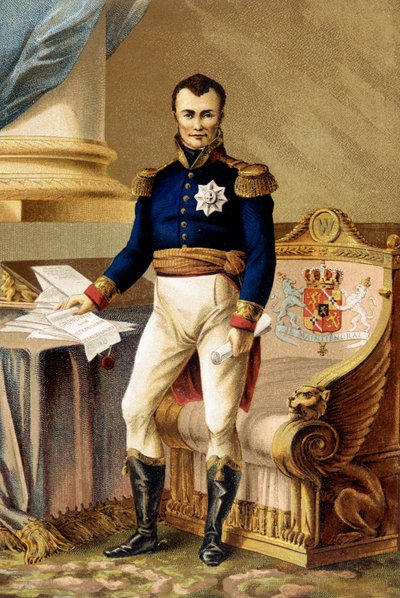 Willem I van Nederland - Willem I van Nederland (1772-1843) met de Grondwet van 1815 - Willem I van Nederland - (Guillaume Frederic van Oranje-Nassau) door Unknown artist