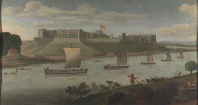 Windsor Castle vanaf de Buckinghamshire oever door Unknown artist