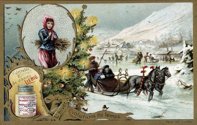 Winter - Echt Liebig vleesextract - Liebig Chromolithografie 19e eeuw door Unknown artist