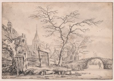 Winterlandschap met Schaatser door Unknown artist